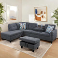 L Shaped Sectional Couch with Otttoman, Apartments by FONTOI