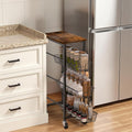 Slim Rolling Cart, 4-Tier Storage Cart, 9.1inch Narrow Kitchen Rolling Cart on by HONESTOUTFITTERS