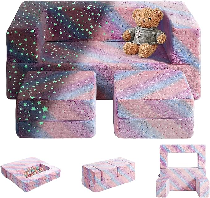 Kids Couch, Glow in The Dark Modular Explore Sofa by fondfound
