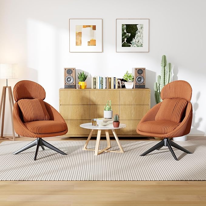 Furniliving Large Swivel Accent Chair Modern Arm Chair Sofa Chair - Image 5
