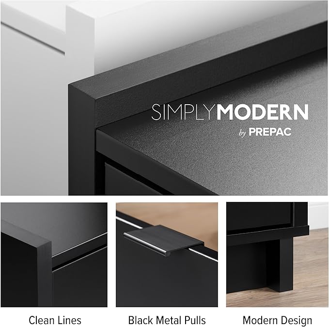 Prepac Black Simply Modern Entryway Table, Narrow Console Table - Image 8