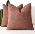 Foindtower Pack of 2 Textured Boucle Throw Pillow Covers Accent Solid Pillow by Foindtower