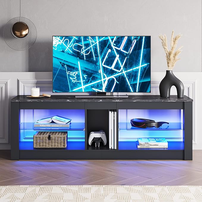 Bestier Entertainment Center LED Gaming TV Stand - Image 6