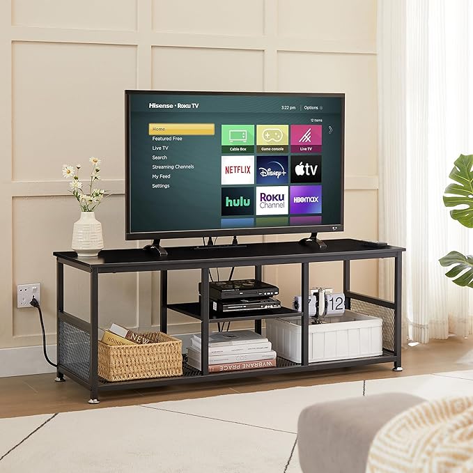 VECELO TV Stand with Power Outlets - Image 2