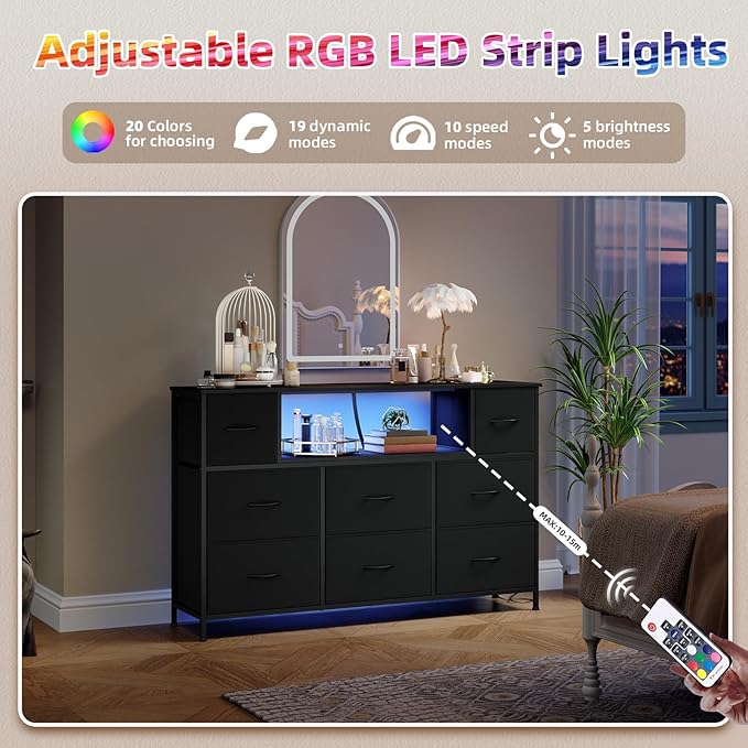 Somdot TV Stand for Bedroom, Dresser for Bedroom for 55 inch TV - Image 6