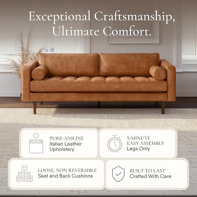 Poly & Bark Napa Leather Couch - Image 5