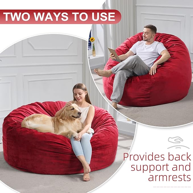 Hobestluk 5FT Bean Bag Chair Giant Bean Bag Chairs - Image 3
