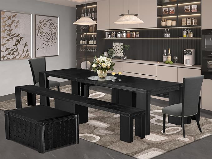 X02VE-2C6-50 - 6-pc Dining Table Set a Kitchen Table by LuxebyEastWestFurniture