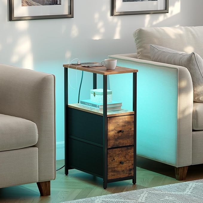 TUTOTAK Small Narrow LED End Table - Image 2