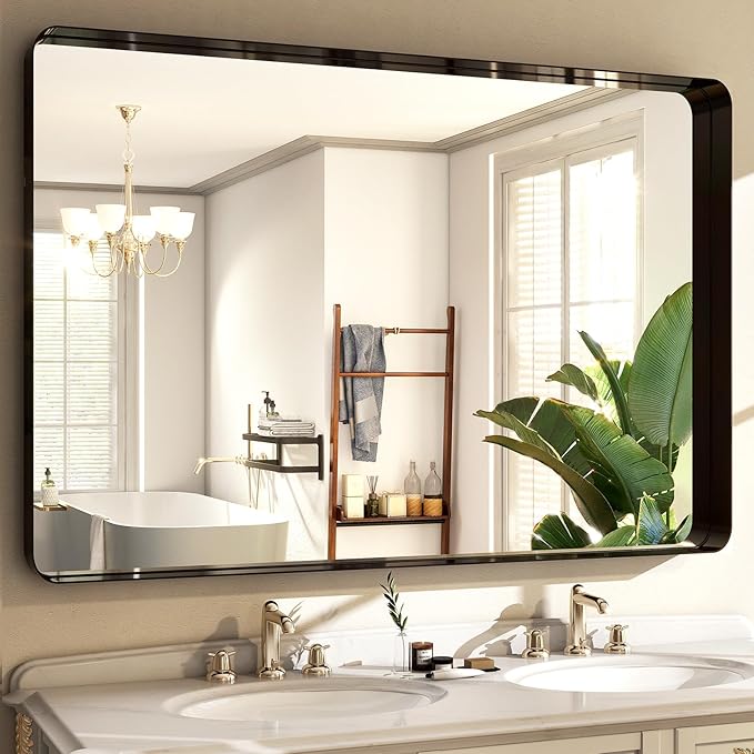 30"x40" Black Bathroom Mirror - Image 2