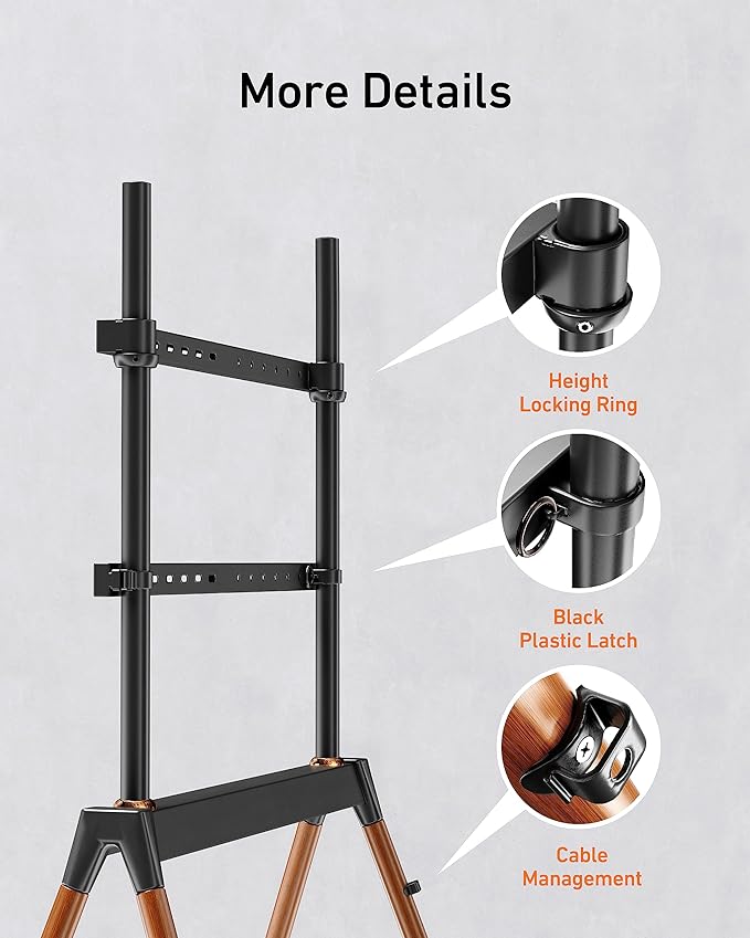 Easel TV Stand for 32-86 Inch LCD LED Flat or Curved Screen up to 132 lbs - Image 4