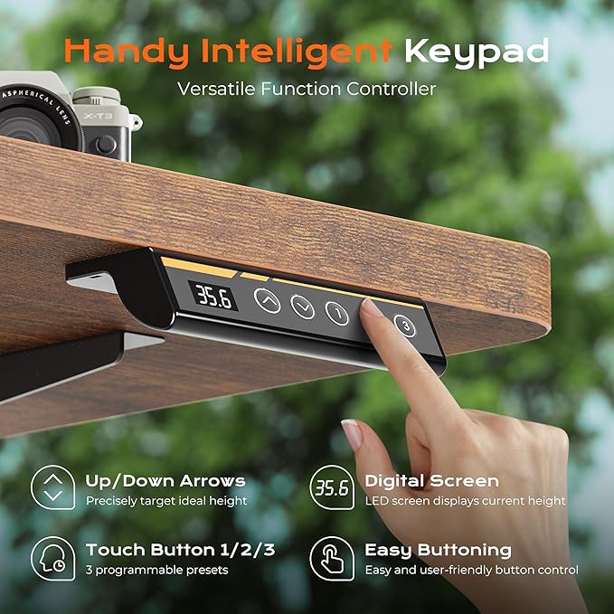 Huuger 48 x 28 Large Electric Standing Desk, Height Adjustable Desk, 27.6" Deep - Image 6