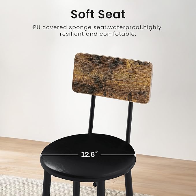Bar Stools with Back, High Kitchen Barstools with Back, Counter Stools Bar - Image 8