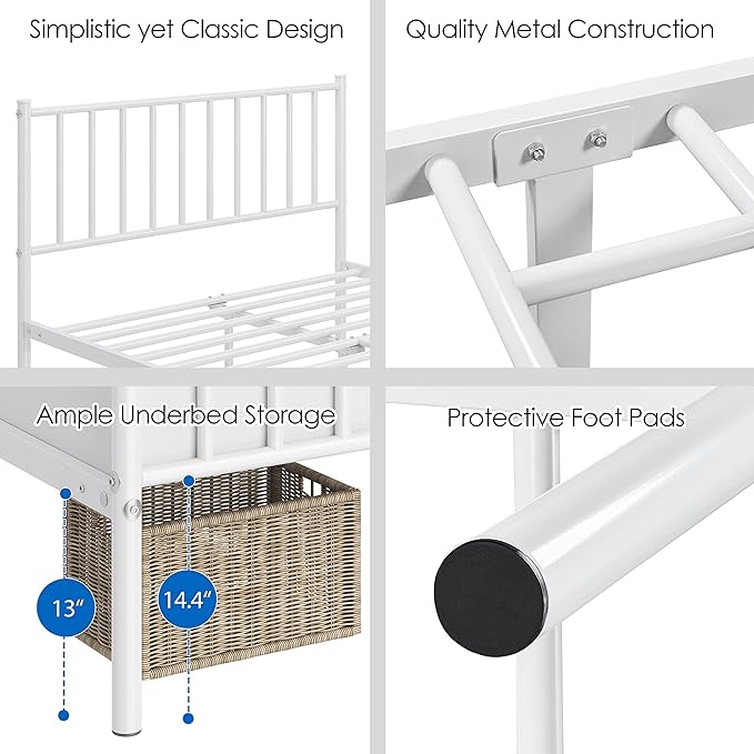 Yaheetech 14 Inch Full Size Bed Frame Metal Platform Bed - Image 5