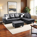Couches for Living Room Faux Leather L Shaped Couch Comfy 3 Pieces Sectional by LynginsCreativeLife