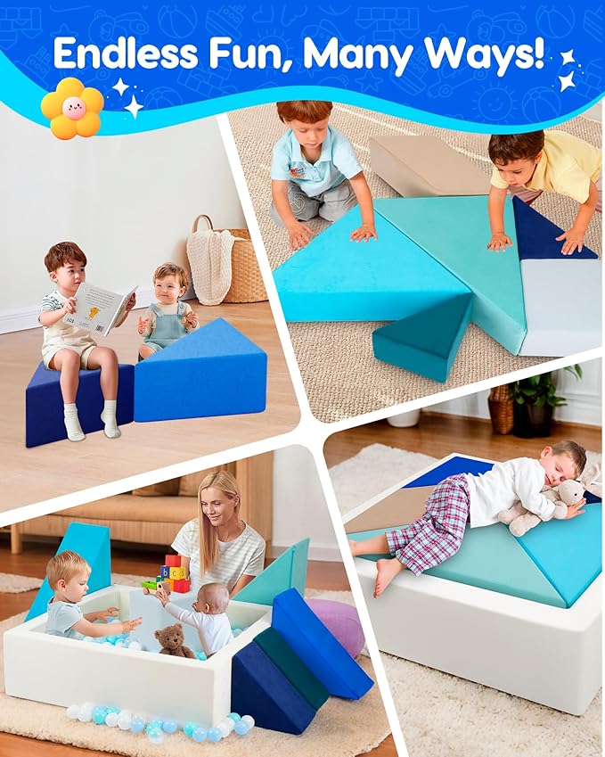 Kids Play Sofa, Tangram Square Puzzles Couch Furniture, Modular Kids Play - Image 5