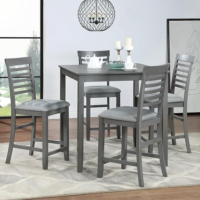 KEIKI 5-Piece Counter Height Dining Table Set - Image 2