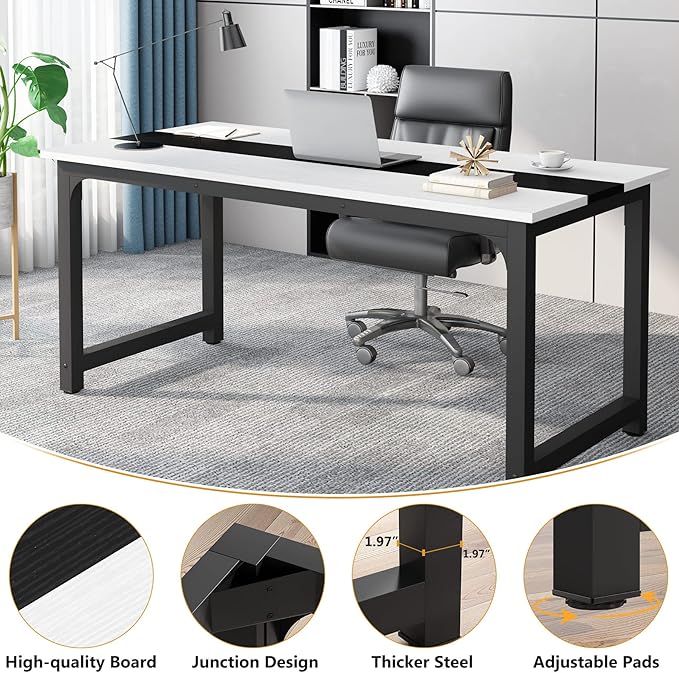 Tribesigns 70.8”Executive Desk, Large Office Computer Desk - Image 8