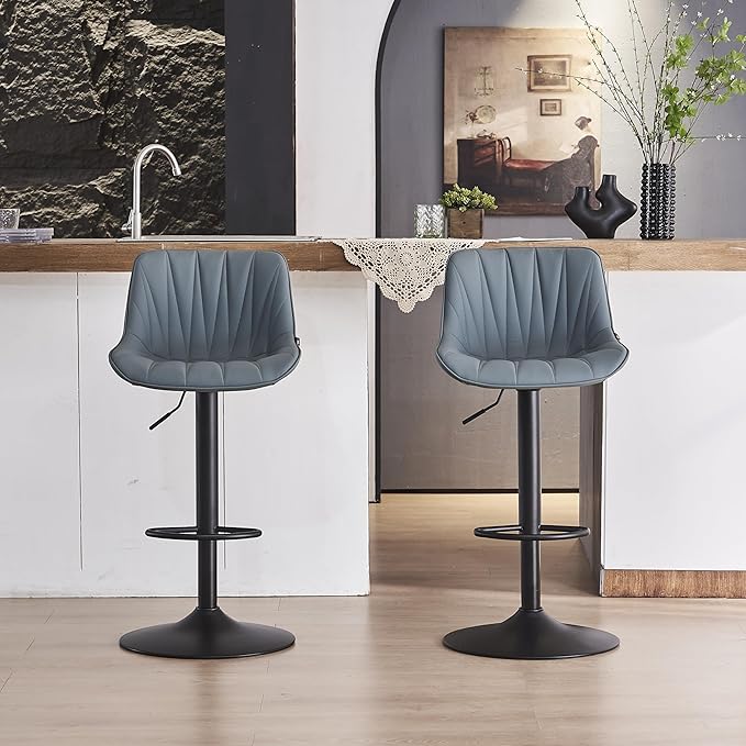 YOUNIKE Bar Stools Set of 2 for Kitchen Island, Adjustable Bar Stool - Image 8
