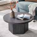 SICOTAS Round Coffee Table for Living Room, Mid Century Modern Fluted Center by SICOTAS