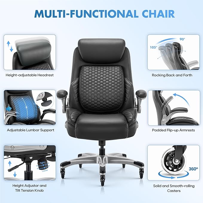 COLAMY Office Ergonomic Desk High Back Executive Chair - Image 4