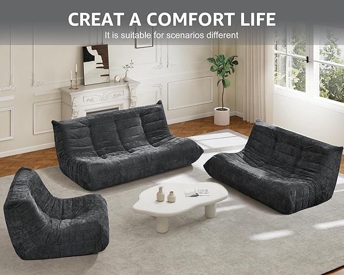 Hobestluk Bean Bag Chair Giant Bean Bag Sofa 2 Seater Bean Bag Chairs - Image 7