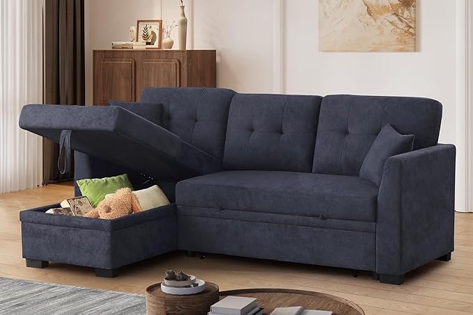 L Shaped Sectional Sleeper Sofa Couch - Image 4