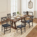 COLAMY Folding Dining Chairs Set of 6 – Dark Brown Wooden Dining Room Chairs by COLAMYINC