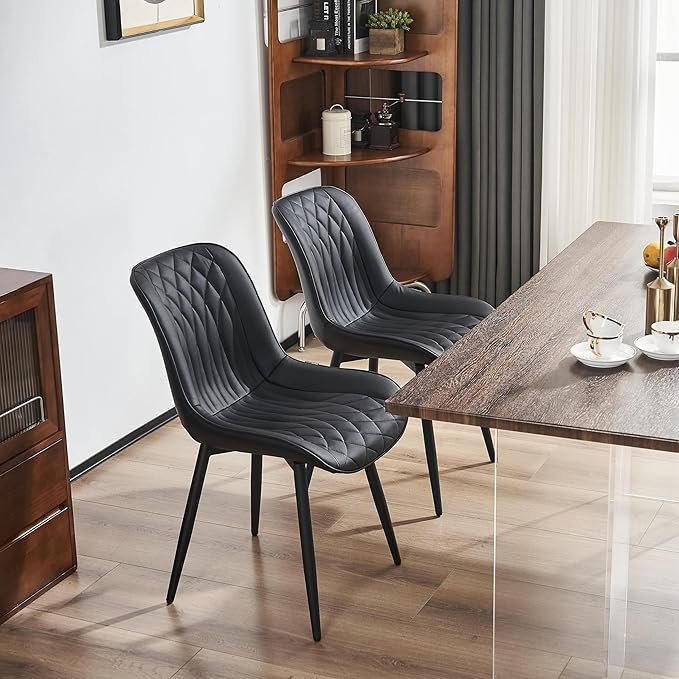 YOUNIKE Black Dining Chairs Set of 2 - Image 6