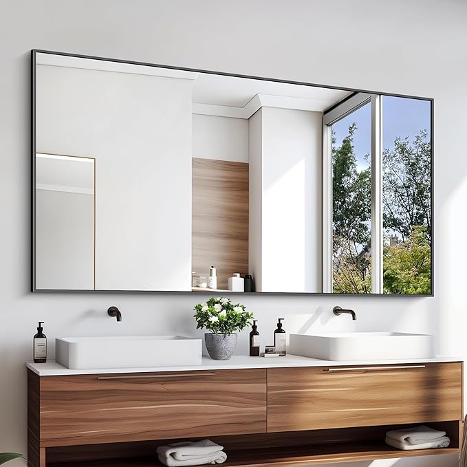 KOCUUY Bathroom Mirror, 30x60 Large Black Mirrors - Image 4
