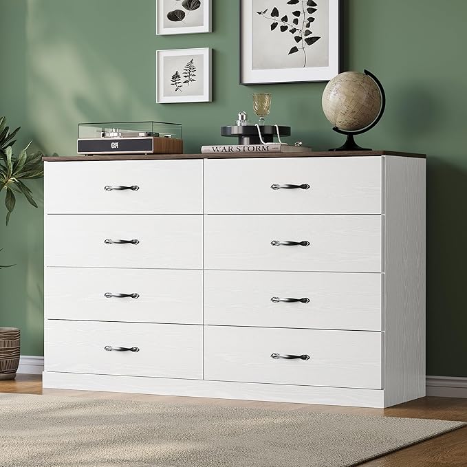 LINSY HOME 8 Drawer Dresser for Bedroom, Modern TV Stand Dressers by LINSYHOME