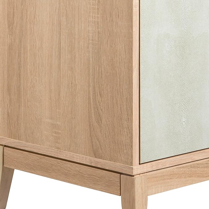 Sango Shagreen 2-Door Cabinet, Natural Finish Storage Cabinet - Image 7