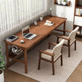 Solid Wood Long Desk 63 inch Home Office Work Desk, 2-Person Simple Writing by AIWOPET