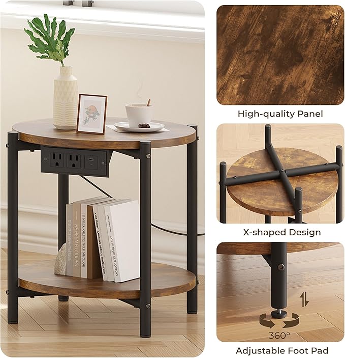 LIKIMIO Small Round End Tables Set of 2 - Image 6