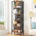 HOMISSUE Tall Bookshelf, 6-Tier Book Shelf, Rustic Wood Metal Bookshelves and by Homissue