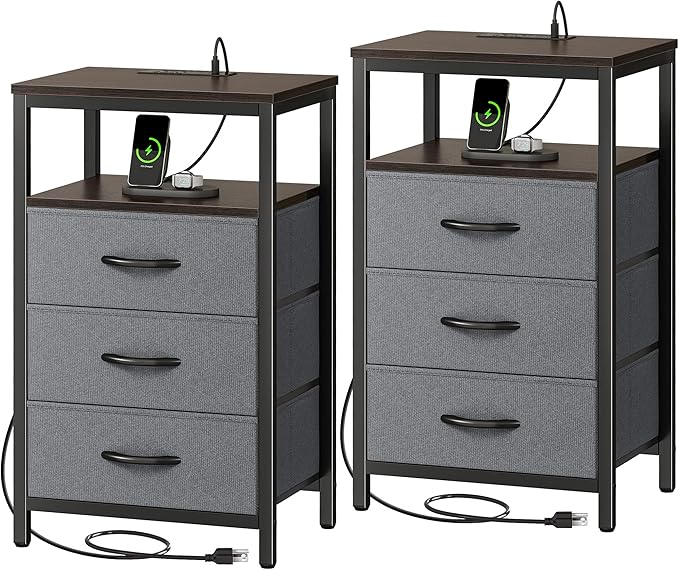 Huuger Nightstands Set of 2, 27.6 Inch End Tables by Huuger