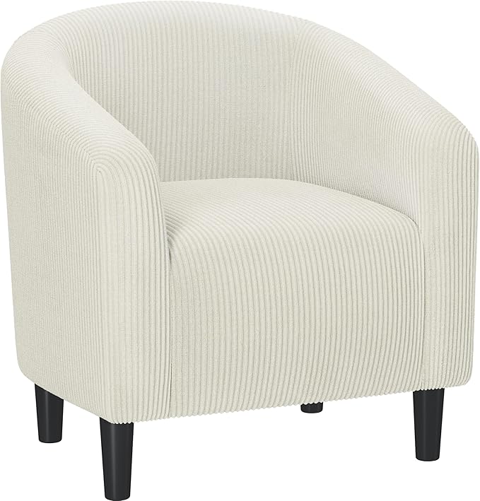 Yaheetech Accent Barrel Chair, Corduroy Fabric Club Chair, Furry Sherpa Elegant by Yaheetech