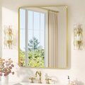 TETOTE Gold Mirrors for Wall 30 x 36 Inch Brushed Gold Bathroom Mirrors by TETOTE