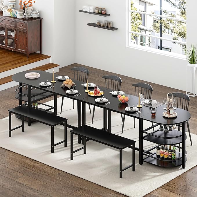 soges Dining Table for 4-6 Person, 71 inch Long Kitchen Dining Table for Living - Image 3