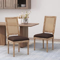 Merax Upholstered Solid Wood Dining Chairs Set of 2, French Country Style by Merax