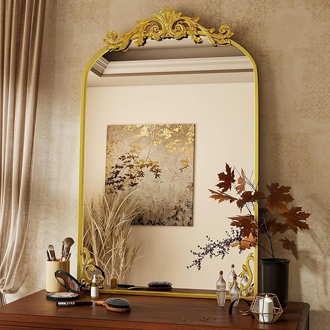 26x38 inch Vintage Arched Bathroom Mirror by VooBang