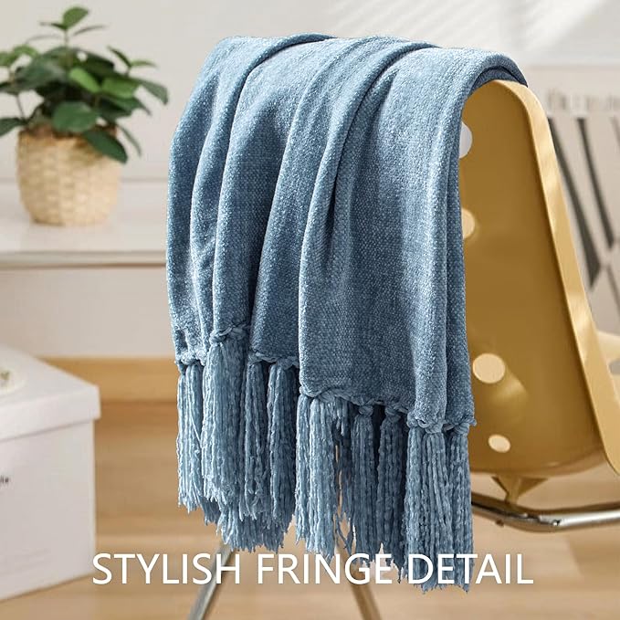 Chenille Throw Blanket for Couch 50"X 60", Soft Cozy Throws - Image 7