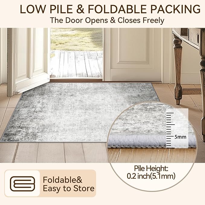 Washable Area Rugs 6ft Non-Slip Modern Abstract Soft - Image 5