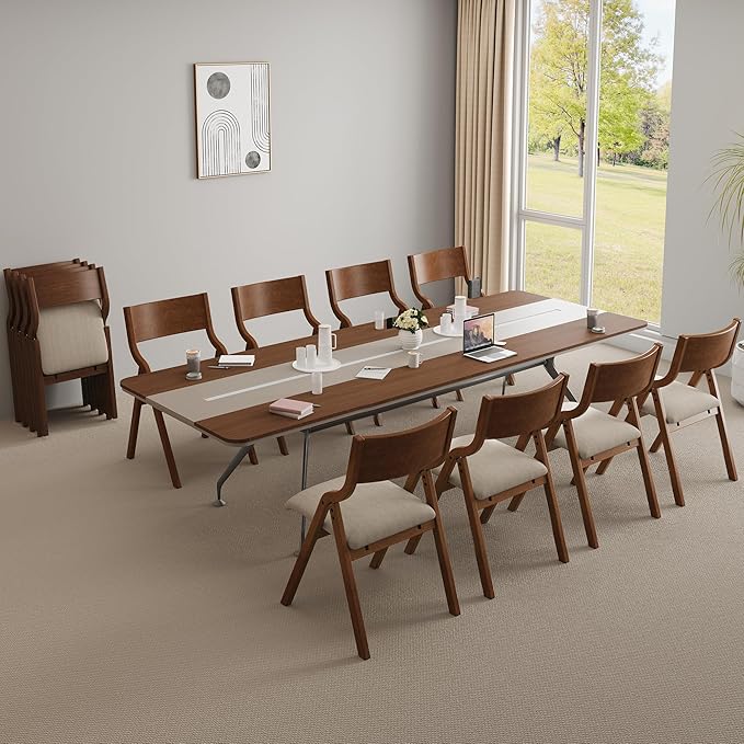 Folding Dining Chairs Set of 2, Upholstered Kitchen Chair - Image 4