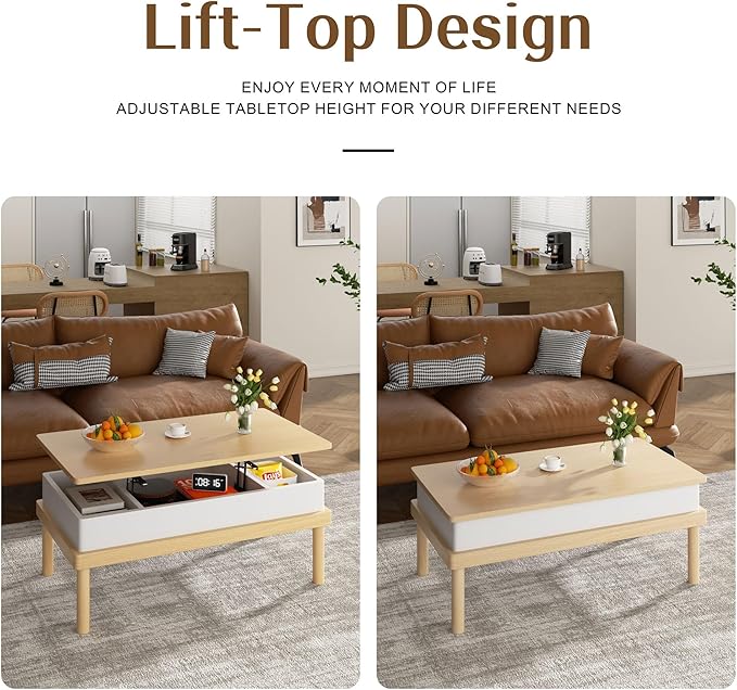 Shintenchi Coffee Table, Lift Top Coffee Table - Image 6