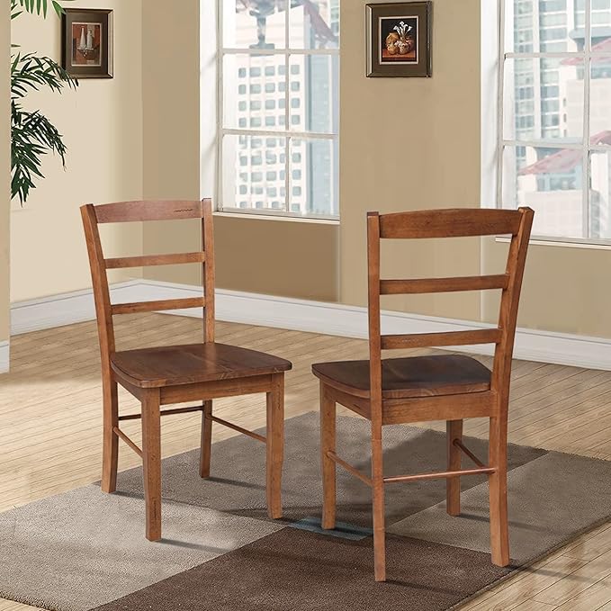 IC International Concepts Set of Two Madrid Ladderback Dining Chairs, - Image 2