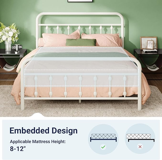 Allewie 14 Inches Full Size Metal Platform Bed Frame - Image 8