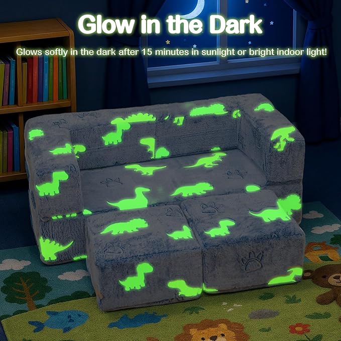 Lamerge Toddler Couch Glow in The Dark Toddler Fold Out Couch - Image 5