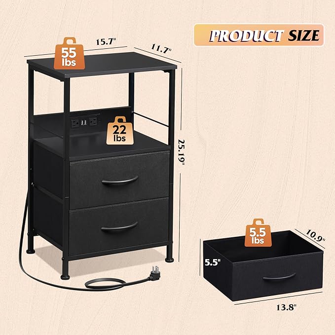 WLIVE Night Stand Set of 2 - Image 3