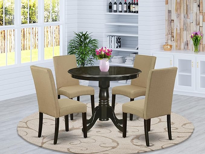 East West Furniture ANDR5-CAP-03 5 Piece Kitchen Table & Chairs Set Includes a - Image 2